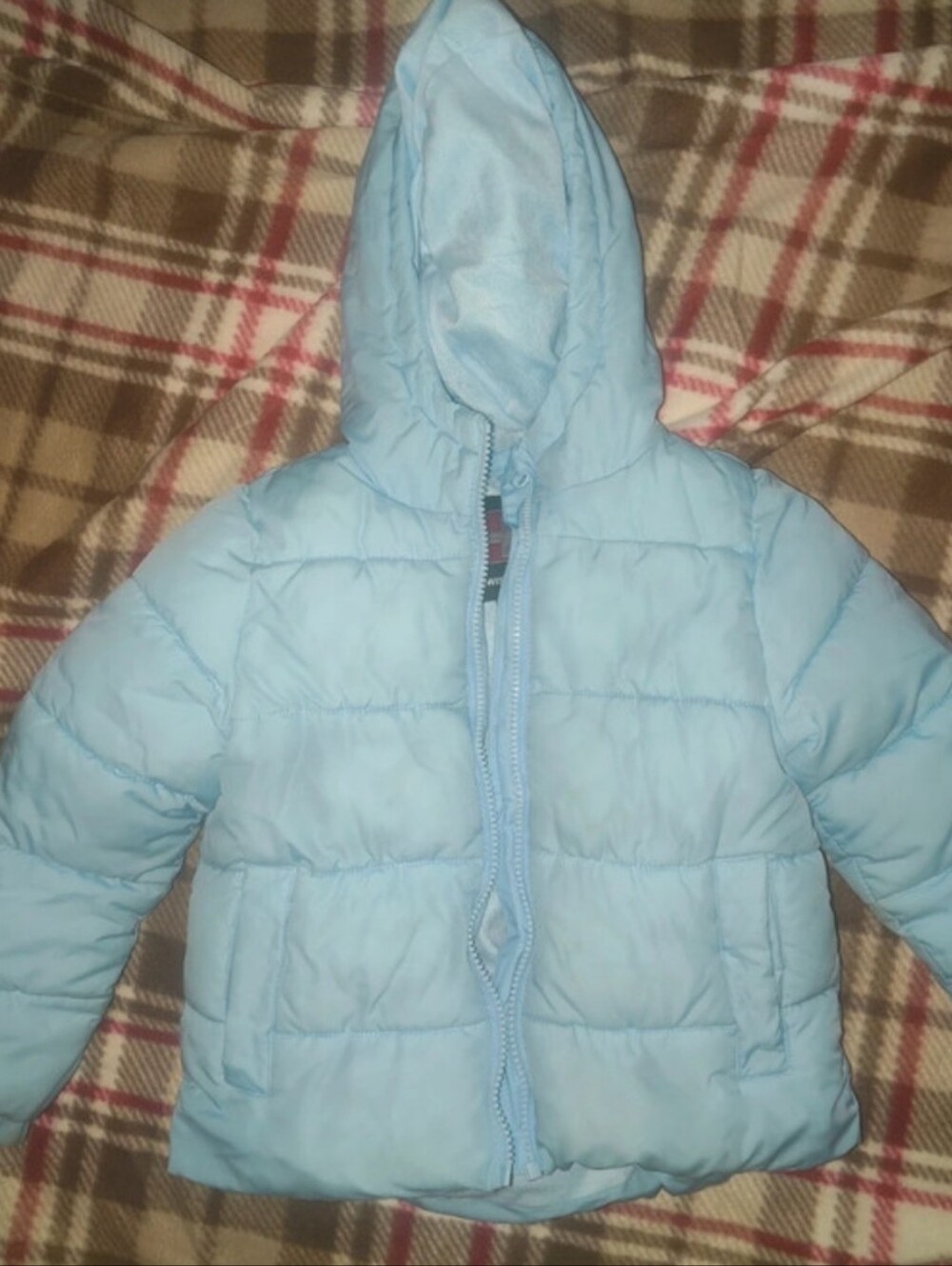 Swiss Tech Light Blue Hooded Puffer Coat for Kids